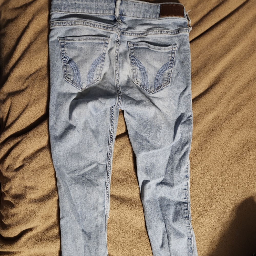 Light colored distressed Hollister jeans